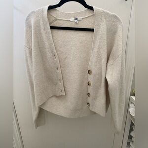Uniqlo Cream Wool Cardigan